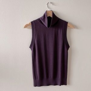 Shirin Guild Purple Sleeveless Turtleneck Sweater